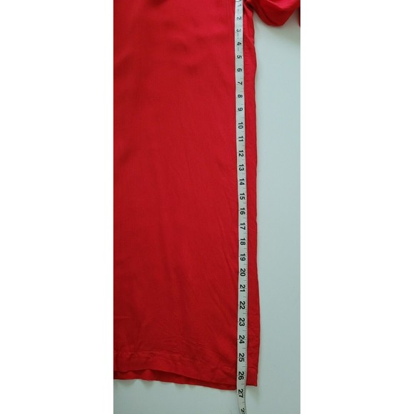 Coco Cabana Women's Asian Large Drk Orange Wide Leg Pants Pockets Tie Side Zip - Picture 7 of 8